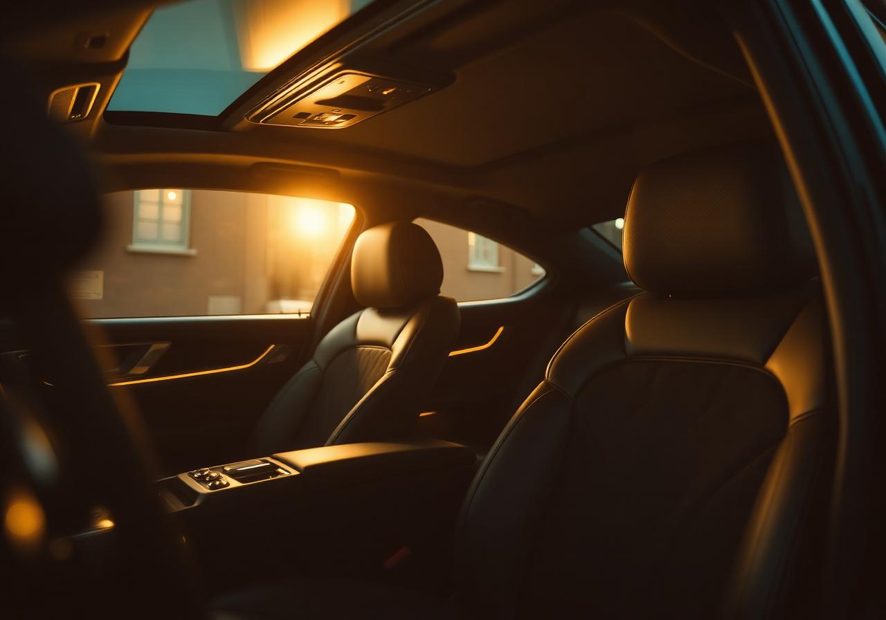 Luxury taxi interior